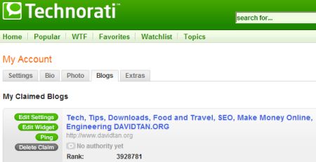 technorati claim blog