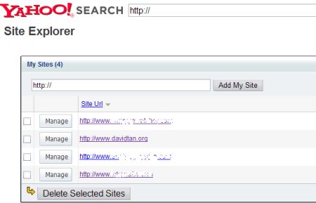 yahoo site explorer