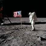 google nasa astronaut on moon