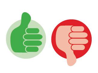 review thumbs up down logo icon