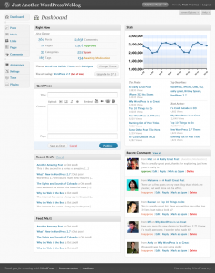 wordpress new dashboard snapshot