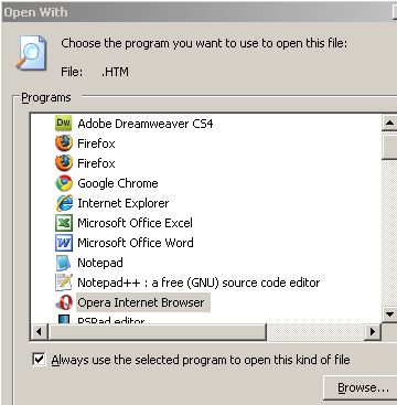 windows explorer open with program
