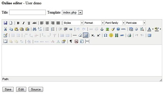 tinymce user input form editor