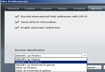 opera quick preferences network user agent
