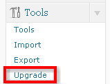 wordpress tools upgrade screenshot