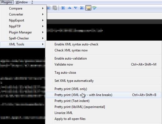 notepad++ xml tools plugin