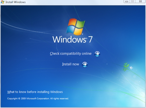 windows 7 installer setup screenshot