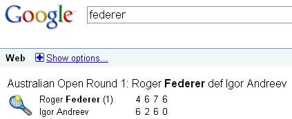 google tennis results 2010 australia open