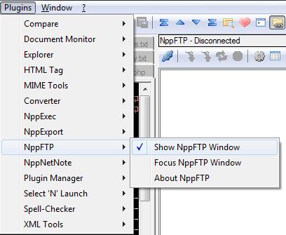 notepad plus nppftp plugin
