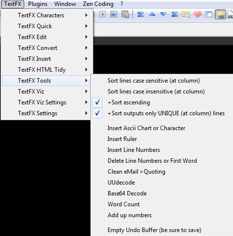 notepad textfx tools remove duplicate lines