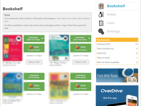 overdrive website library bookshelf