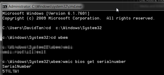 wmic bios get serialnumber dell service tag